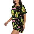 thumbnail image 2 of Bixox Women's Avocado Work Out Printed Pajama Set 2 Piece Lounge Set Top and Shorts Soft Pajamas, Shorts with Pockets, 2 of 7