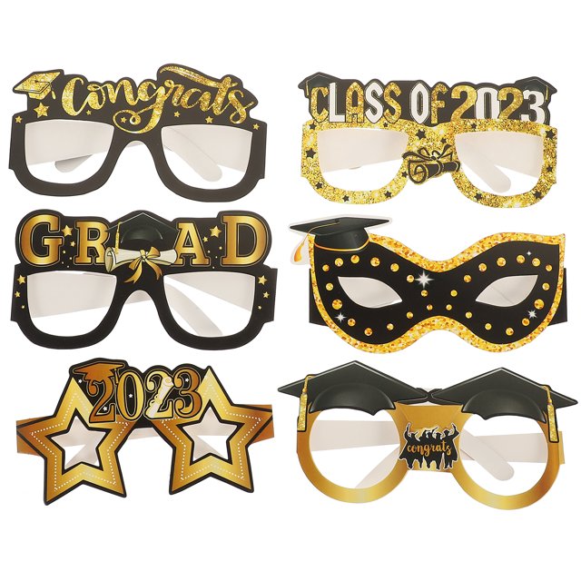 12pcs Paper Party Glasses Graduation Party Glasses Grad Paper Glasses Grad Photo Prop