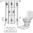 thumbnail image 2 of FMSHPON Halloween Decorations 4 Piece Bathroom Set Shower Curtain Bath Rug Contour Mat and Toilet Lid Cover, 2 of 7