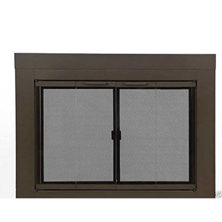 Pleasant Hearth Glass Fireplace Door Abberly Bronze Small Ab