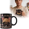 thumbnail image 2 of Patriotic Coffee Mug USA 250th Anniversary Ceramic Tumbler 11oz Independence Day Coffee Cup for 4th of July Hot Cold Beverages Home Office Patriotic Commemorative Gifts, 2 of 4