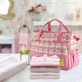 thumbnail image 2 of Juego de bolsas de pañales para bebés TeqHome, 5 piezas con cambiador, color rosa, 2 of 7