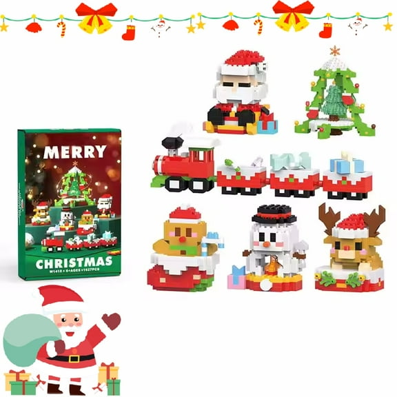 1627Pieces Santa Claus Building Blocks Set Christmas Building Blocks Ornaments Mini Building Figures Christmas Stocking Stuffers Gifts