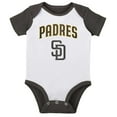 thumbnail image 2 of Infant White/Heather Gray San Diego Padres Two-Pack Little Slugger Bodysuit Set, 2 of 3