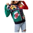 thumbnail image 4 of Liacowi Women Ugly Christmas Holiday Knit Sweater Pullover Cute Crewneck Reindeer Long Sleeve Pullover Jumper, 4 of 9