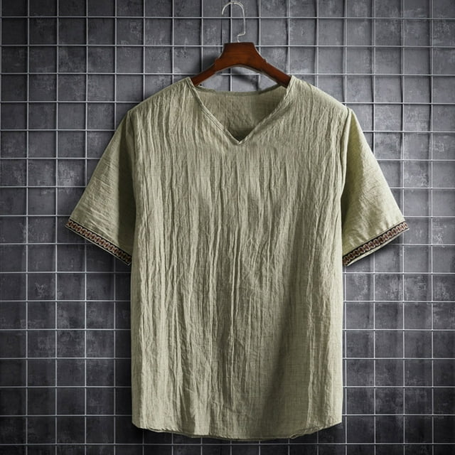 pstuiky camisetas de hombre, Camisa informal de manga corta con cuello en V para hombre, cómoda y a la moda. camisetas de hombre xl