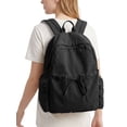 thumbnail image 2 of Gustave Women's Lightweight Backpack Purse Water Resistant Nylon 14 Inch Laptop Travel Backpack Casual Daypack Cute College Bookbag - Black, 2 of 8