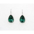 thumbnail image 2 of Faship Gorgeous Green Teardrop Rhinestone Crystal Dangling Hoop Earrings, 2 of 3