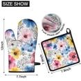 thumbnail image 6 of Pioneer Flower Kitchen Oven Mitt and Pot Holder Sets 4 Pcs for Baking, Cooking and Grilling, Heat Resistant Up To 392 °F, 6 of 7