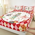 thumbnail image 3 of Feelyou Cute Nutcracker Bed Sheets, Happy Christmas King Sheets, Winter Gold Sonwflake Sheet Set, Ultra Soft Home Decor,4 Pieces, 3 of 7