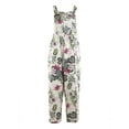 thumbnail image 4 of Gureui Women Boho Floral Plus Sizes Jumpsuit Sleeveless Button Up Baggy Wide Leg Trousers Casual Suspender Overalls Romper Pants with Pockets, 4 of 10