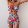 thumbnail image 2 of TTUHYWXI Women Cutout Halter One Piece Boy Short Swimsuit Tie Front Push Up Tummy Control Bathing Suits (Multicolour, S), 2 of 9