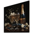 thumbnail image 2 of Designart "Bubbly Champagne and Grapes I" Wine & Champagne Print on Natural Pine Wood, 2 of 5