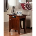 thumbnail image 3 of AFI Nantucket Table d'Appoint en Bois Massif avec Chargeur USB Ensemble de 2 Noyer, 3 of 10