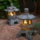 thumbnail image 5 of Estatua de jardín con forma de pagoda, decoración solar, farol de jardín, luces LED con luz solar simulada de pagoda., 5 of 8