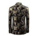 thumbnail image 3 of Mens Luxury Paisley Suit Jacket Gold Shiny Slim Fit Button Down Blazer, 3 of 5