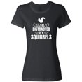 thumbnail image 3 of Inktastic Easily Distracted by Squirrels Women's T-Shirt, 3 of 5