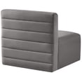 thumbnail image 3 of Meridian Furniture Quincy Grey Velvet Modular Armless Chair, 3 of 27