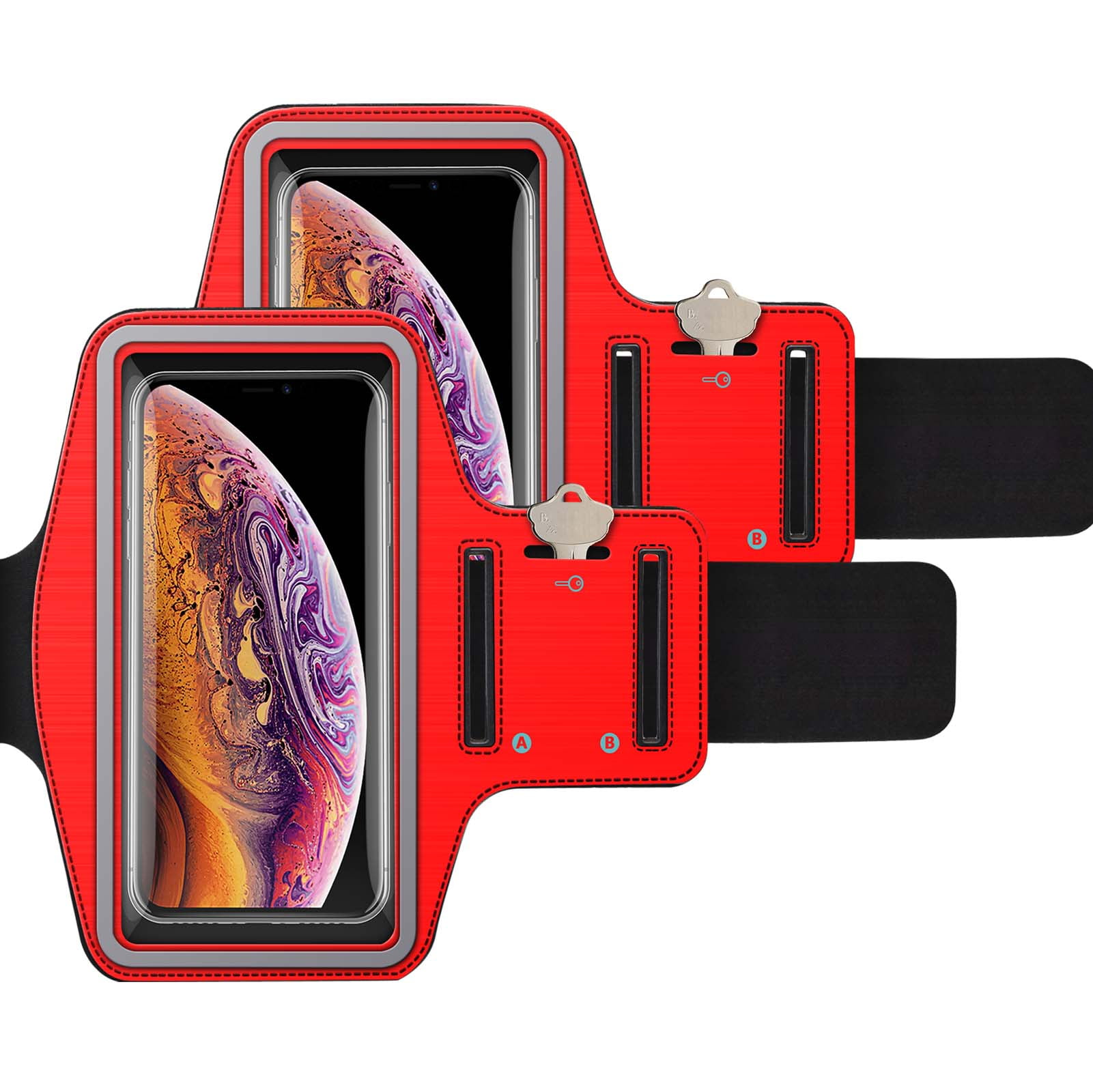 Njjex（2Pack）Water Resistant Running Armband Case for Apple iPhone XR