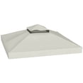 thumbnail image 1 of 10' x 10' Double Tier Gazebo Replacement Canopy Cover, UPF30+, Light Grey, 1 of 10