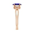 thumbnail image 3 of ANGARA Natural Oval 1.25 ct Tanzanite Split Shank Ring with Trio Diamonds in 14K Rose Gold for Women (Size-8x6mm) | December Birthstone, Anniversary, Jewelry Gift for Women | Natural Tanzanite Ring, 3 of 8
