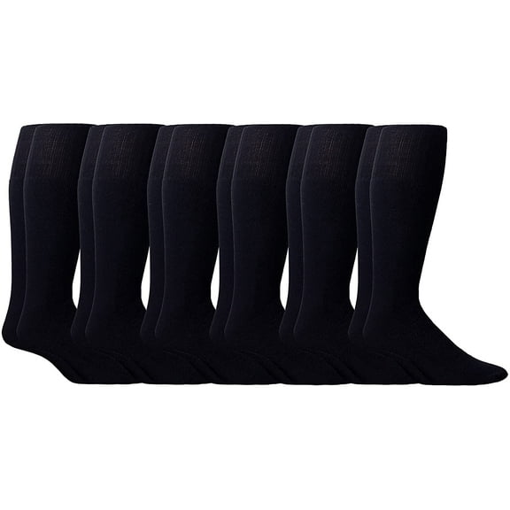 Yacht & Smith 12 Pairs of Men's Extra Long Tube Athletic Socks, by SOCKS'NBULK (10-13, Navy)