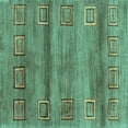 thumbnail image 1 of Ahgly Company Indoor Square Abstract Turquoise Blue Contemporary Area Rugs, 3' Square, 1 of 4