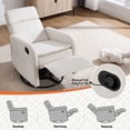 thumbnail image 4 of Sfxingyou Swivel Rocking Recliner Chair for Adults, Rocker Nursery Glider Chair for Living Room, Upholstered Fabric Reclining Single Sofa Chair (Beige), 4 of 8