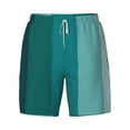 thumbnail image 4 of Lsque Mens Swim Trunks Teal Color Pattern - Bathing Suit Compression Liner - Beach Swim Shorts Swimwear - (S-3XL) - Stretch Quick Dry -3X-Large, 4 of 9