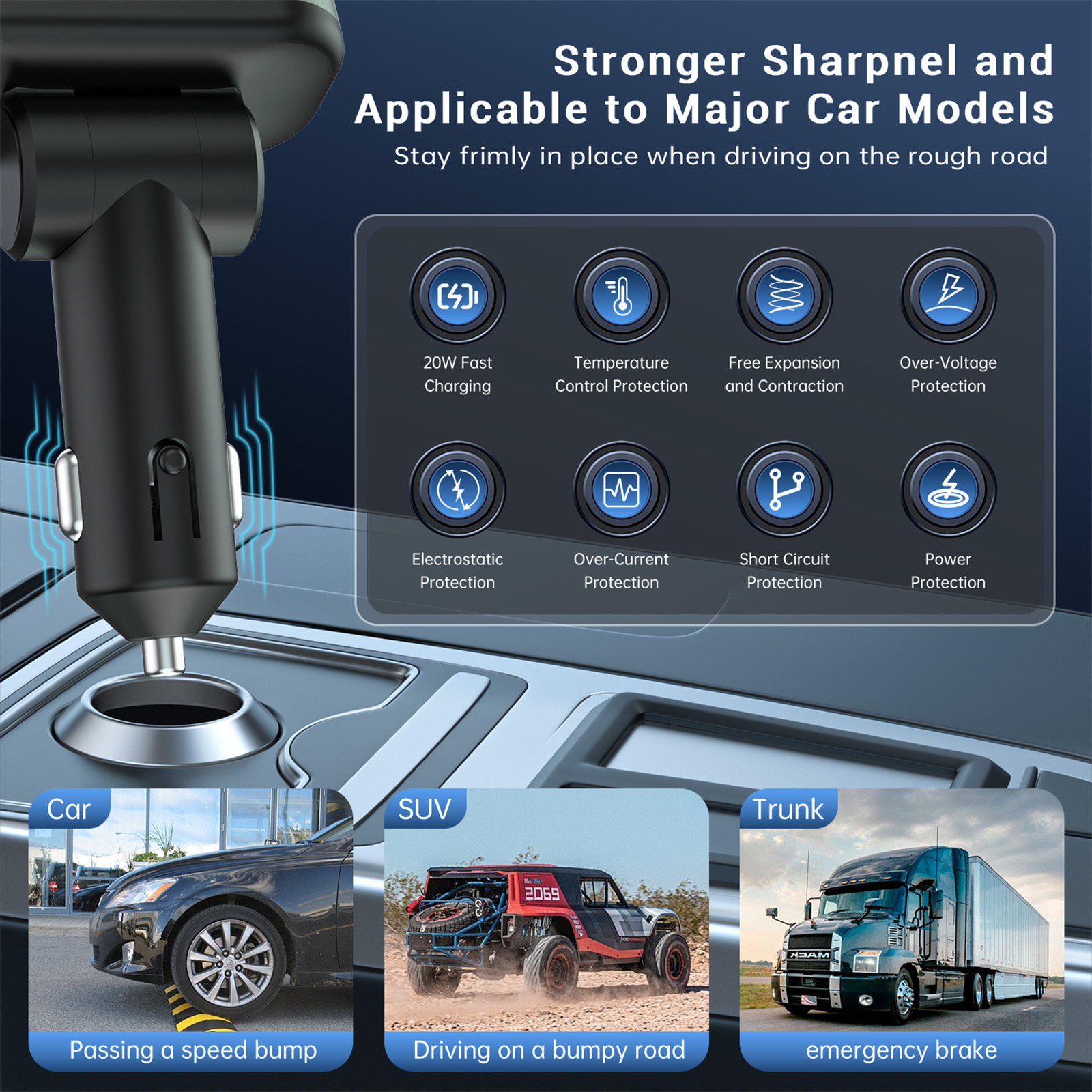 Cshidworld 66W Retractable Car Charger with LED photo 7
