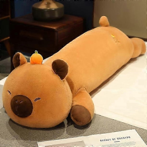 Huiyun New 80-120cm Lying Capybara Plush Toys Lovely Soft Long Capibara Sleeping Pillow Cushion Dolls Bedroom Birthday Women Gift