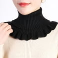 thumbnail image 2 of New Winter Knitted Warm Neckerchief for Women Solid Color Ruffle Scarf Soft Outdoor Knitting Warmer Neck Collar Pullover Scarves (Pink), 2 of 6