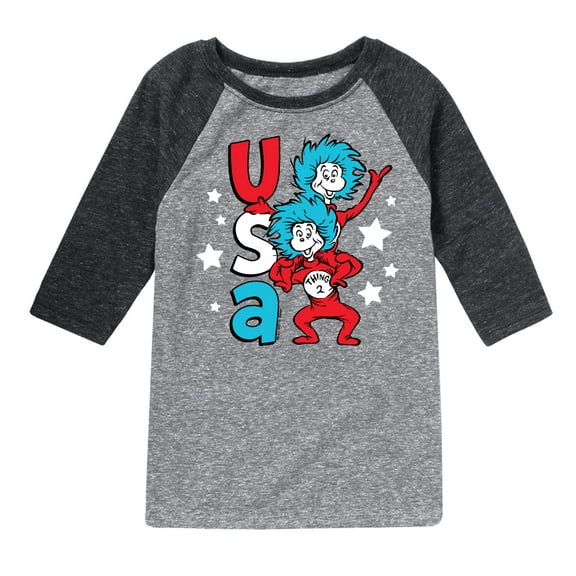Dr. Seuss - USA Things - Toddler And Youth Raglan Graphic T-Shirt