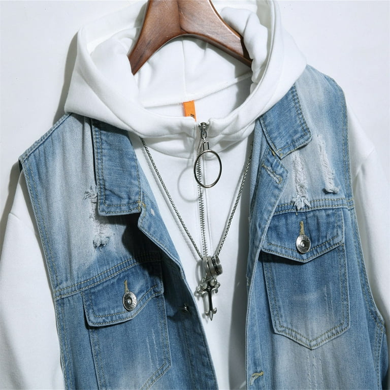VMESZQFG Men's Casual Denim Jackets Mens Denim Casual Street VMESZQFG Men's Casual Denim Jackets Mens Denim Casual Street