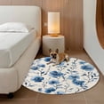 thumbnail image 2 of Spring Abstract Flower Round Area&nbsp;Rug 5ft Blue Flowers Watercolor Non-Slip&nbsp;Washable Circle Rugs Soft Felt Indoor Floor Mat for Bedroom Kitchen Living Room Bathroom, 2 of 9