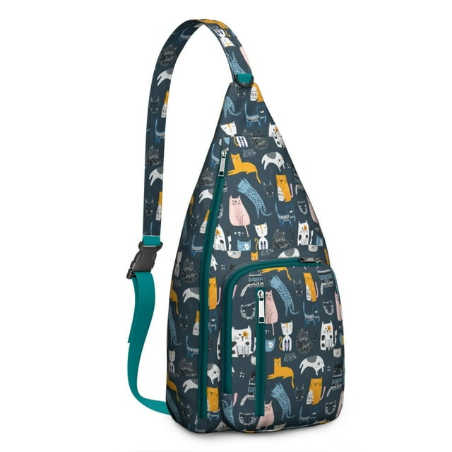 Cat Paw Travel Sling - Cute Crossbody Backpack with Adjustable Strap, Perfect Gift for Pet Owners