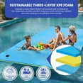 thumbnail image 5 of Wooflex Large Floating Water Mat, 3 layer, 12x6 feet XPE Foam Swimming Pool Pad, for Lakes or River, Blue, 5 of 7