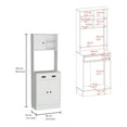 thumbnail image 3 of Xukmct Wood Kitchen Pantry Cabinet with 3 Doors Cabinet and Drawer, White, 3 of 7