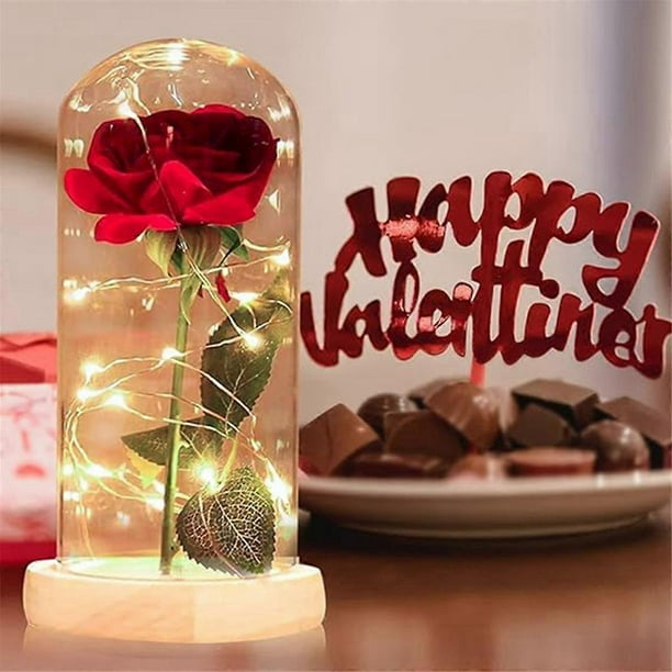 Valentine's Day Gift,Forever Rose in Glass Dome,Mothers Day Birthday Flowers Gift,Artificial Rose Flowers,Eternal Rose,B