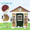 thumbnail image 4 of Outsunny Playhouse for Kids Outdoor, Wooden Playhouse with Doors, Windows, Planter Pots and Boxes for Toddlers 3-8 Years, Backyard, Beige, 4 of 8