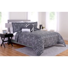 Mainstays Circle Ruched Solid Microfiber Comforter Walmart Com