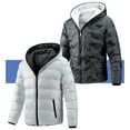 thumbnail image 2 of Herrnalise Men's Fashion Flight Suit Jacket Reversible Hooded Collar Jacket In Winter Warm Coat White, 2 of 5