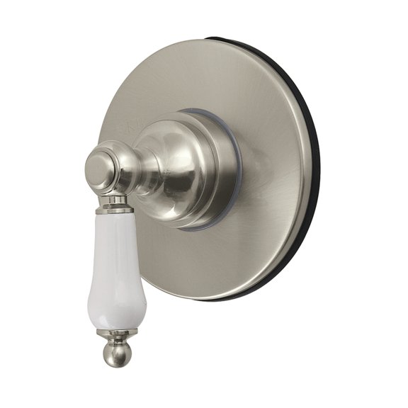 Kingston Brass KS4038PL Restoration Single-Handle Six-Way Diverter Valve with Round Trim Kit in Brushed Nickel