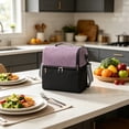 thumbnail image 6 of Dmlowu Insulated Lunch Bag, 2 Compartment Food Cooler Bag with Adjustable Crossbody Shoulder Strap, Large Capacity Lunch Box for Women Men Work Office Picnic, 6 of 6