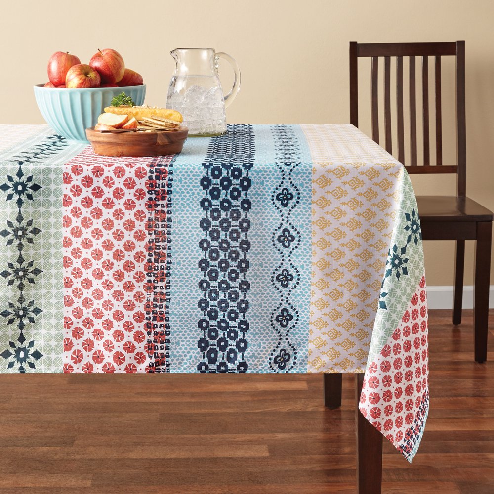 Mainstays Patchwork Fabric Tablecloth, 60"W x 102"L, Available in