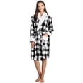 thumbnail image 2 of Safdie & Co. Polyester Bath Robe Sherpa Trim L/XL White and Black Buffalo, 2 of 4