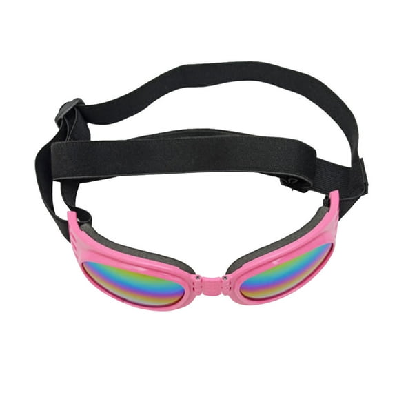 1Pc Dog Sunglasses Eye Wear Protection Pet Goggles UV Protection Goggles with Strap(Pink)