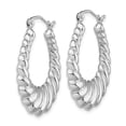 thumbnail image 2 of FB Jewels Sterling Silver Rhodium-plated Shrimp Hoop Earrings, 2 of 3