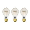thumbnail image 1 of 60W Vintage Edison A19 Quad Loop Incandescent Filament Light Bulb 3-Pack, E26 Base, 245 Lumens, 1 of 5