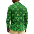 thumbnail image 6 of Men's St. Patrick's Day Shamrock Henley Long Sleeve Pullover Casual Top Shirt, 6 of 6